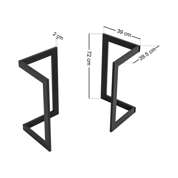 [en.casa] Stalen onderstel Kaskinen set van 2 tafelpoot zwart - 2 varianten