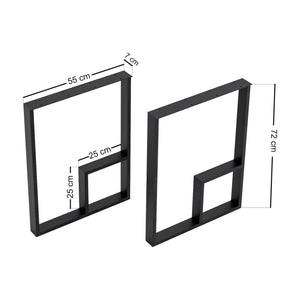 [en.casa] Stalen onderstel Kauhava set van 2 tafelpoot zwart - 2 varianten