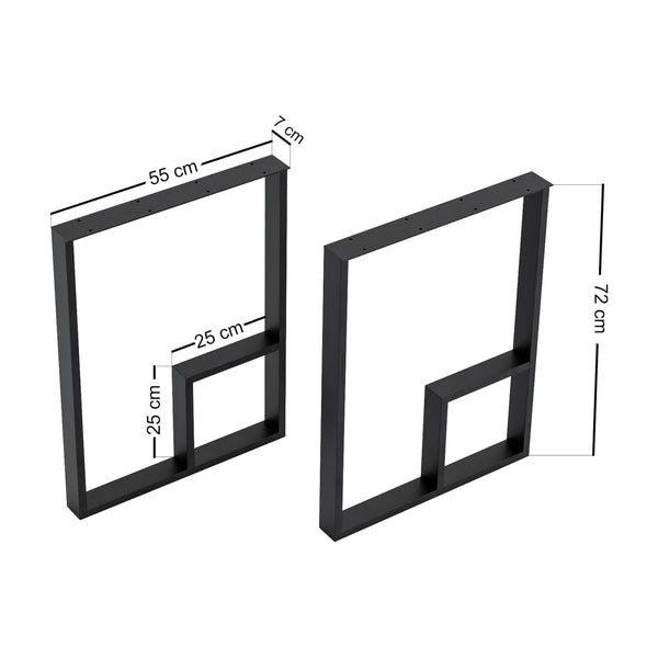 [en.casa] Stalen onderstel Kauhava set van 2 tafelpoot zwart - 2 varianten