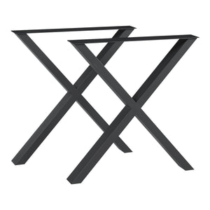 Stalen onderstel Greith set van 2 tafelpoot zwart [en.casa]