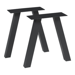 Stalen onderstel Heustreu set van 2 tafelpoot zwart [en.casa]