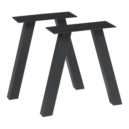 Stalen onderstel Heustreu set van 2 tafelpoot zwart [en.casa]