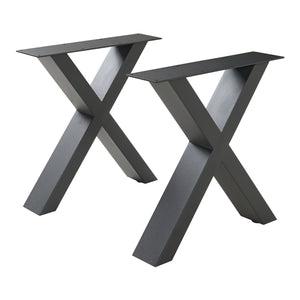 Stalen onderstel Maribo set van 2 tafelpoot zwart [en.casa]