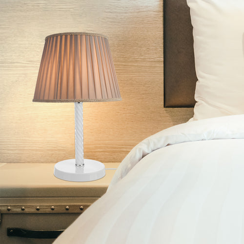 Tafellamp Kilbride E27 Metaal Glas Textiel in verschillende kleuren [lux.pro] - premiumXL