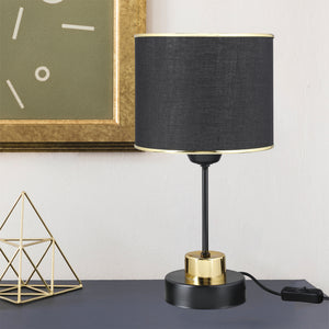 [lux.pro] Tafellamp bureaulamp Gravesend E27 zwart en koperkleurig