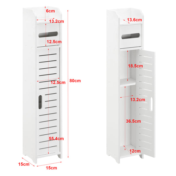 Toiletrol houder Leoben HKC badkamerkast toiletkast 80x15x15 cm - 2 varianten