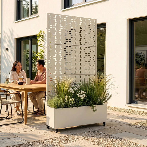 Tuinscherm Aaskis met plantenbak casa.pro 