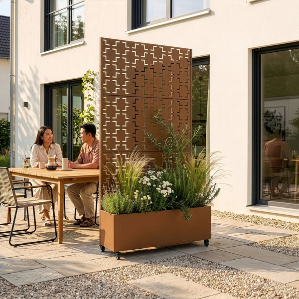 Tuinscherm Aaskis met plantenbak casa.pro 