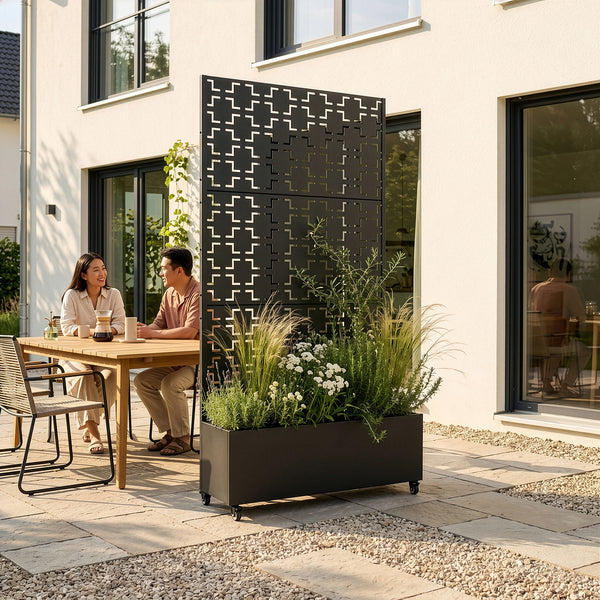 Tuinscherm Aaskis met plantenbak casa.pro 