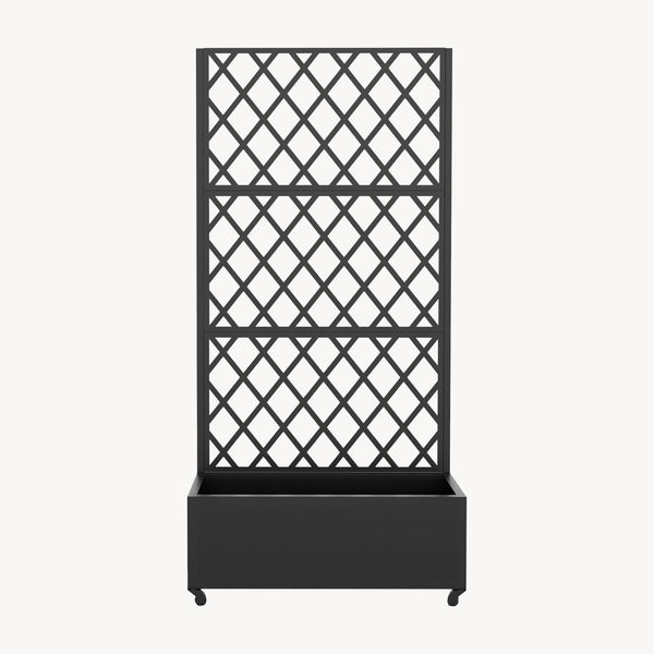 Roomdivider Malja met plantenbak 190x82x38 cm zwart casa.pro