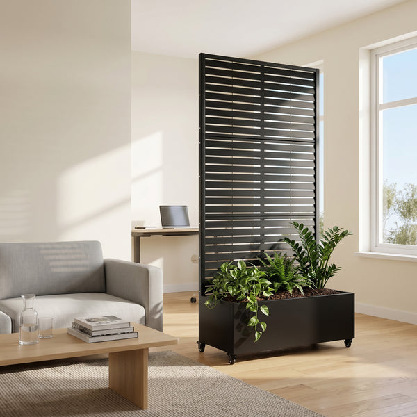 Scheidingswand Nodepp met bloembak staal [casa.pro]