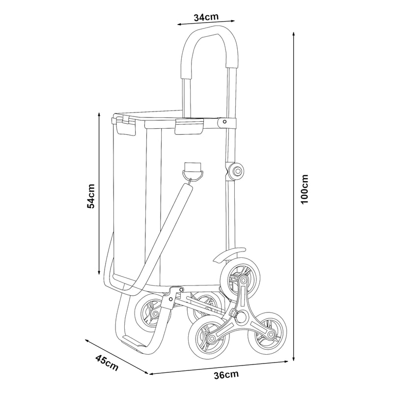 Maatschets Boodschappentrolley Neef 100x45x36 cm [en.casa]