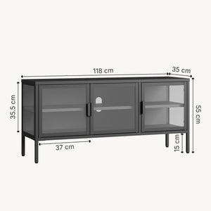 Vitrinekast Borshavisa staal zwart [en.casa]
