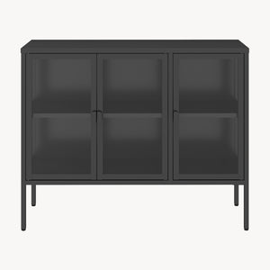 Vitrinekast Borshavisa staal zwart [en.casa]