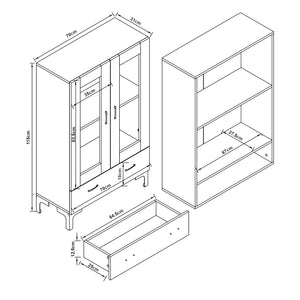 Vitrinekast Søndersø 115x70x31 cm [en.casa]