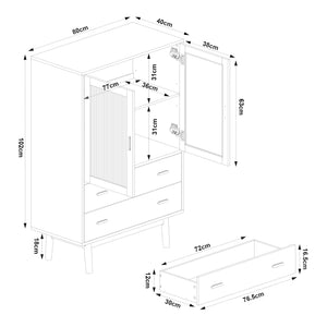 Vitrinekast Susa 120x80x40 cm [en.casa]