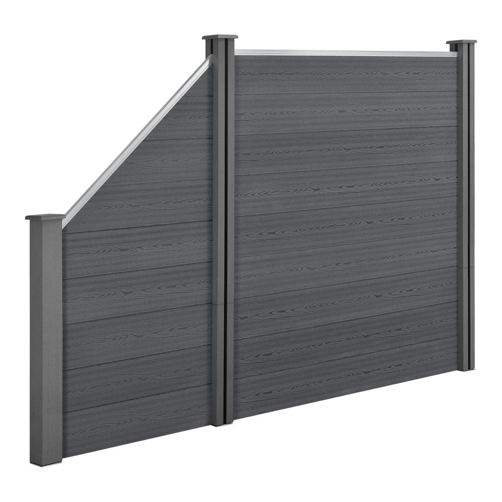 WPC tuinhek met schuin element [neu.holz] - premiumXL