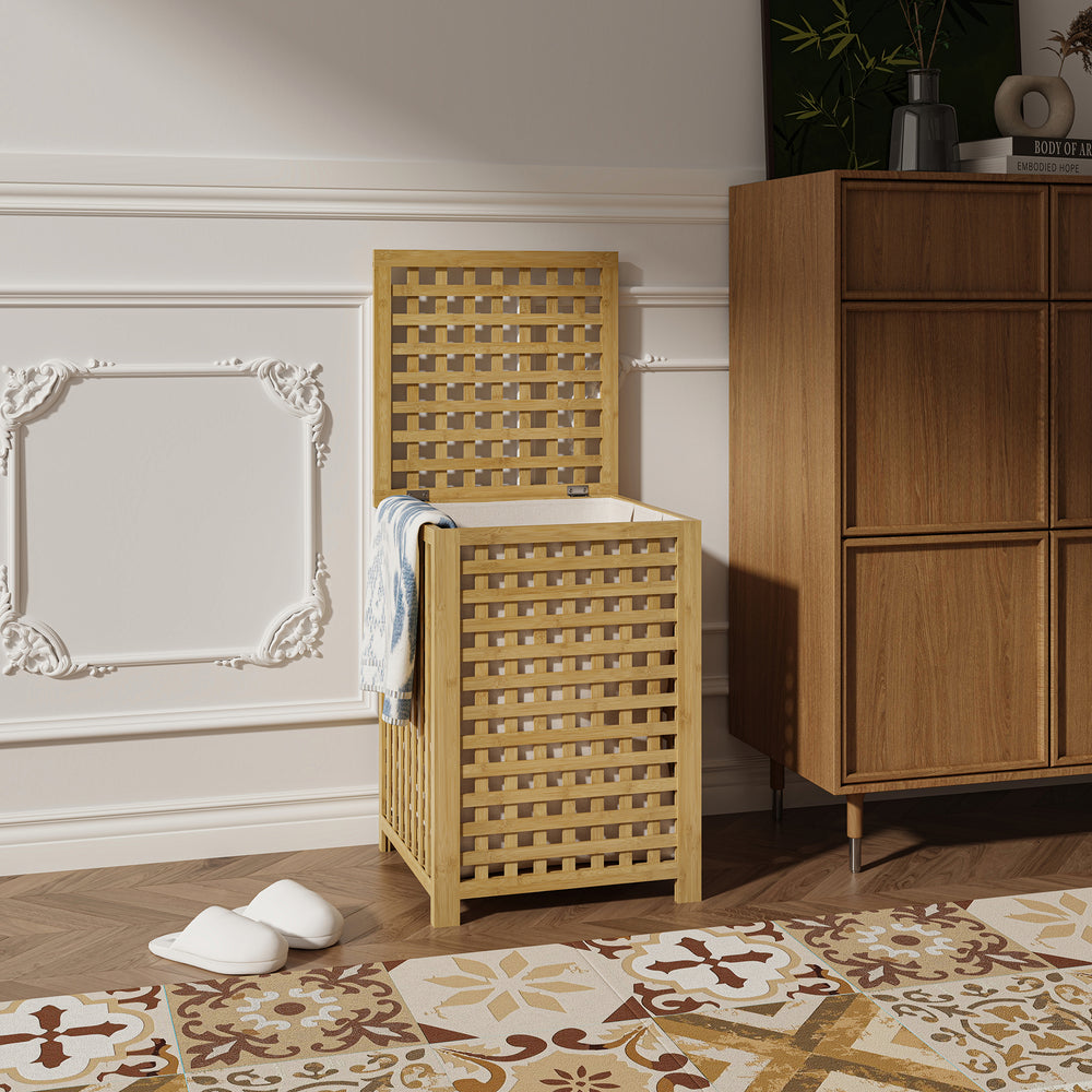 Wäschekorb Jystiand Bambus Natur [en.casa]