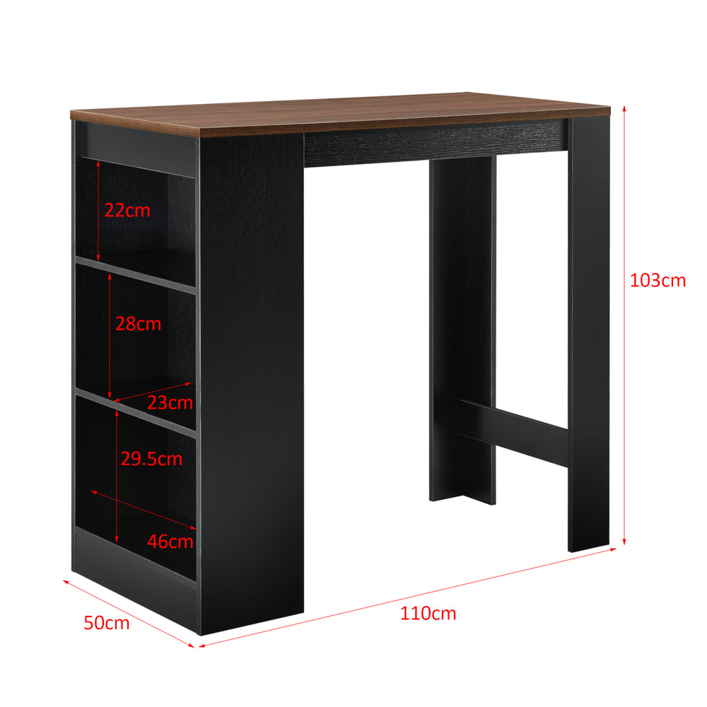 Bartisch Kouvola met 3 vakken 110x50x103 cm in verschillende kleuren [en.casa] - premiumXL