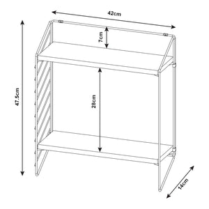 [en.casa] Wandrek Bømlo met 2 planken 47,5x42x14 cm - 2 varianten