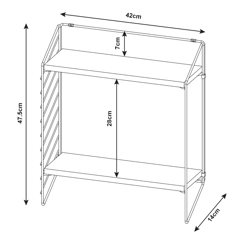 Maatschets [en.casa] Wandrek Bømlo met 2 planken 47,5x42x14 cm - 2 varianten