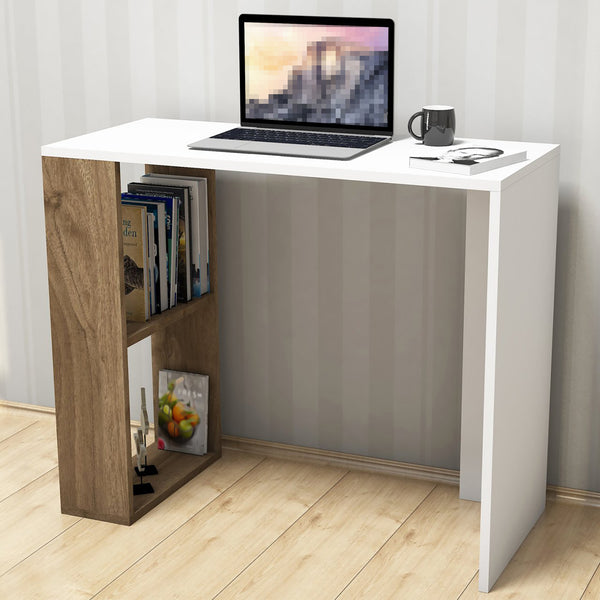 [en.casa] Bureau met plank 75x90x40 cm Aars - 2 varianten