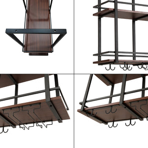 Wijnrek Hubro zwart en walnootkleurig [en.casa]