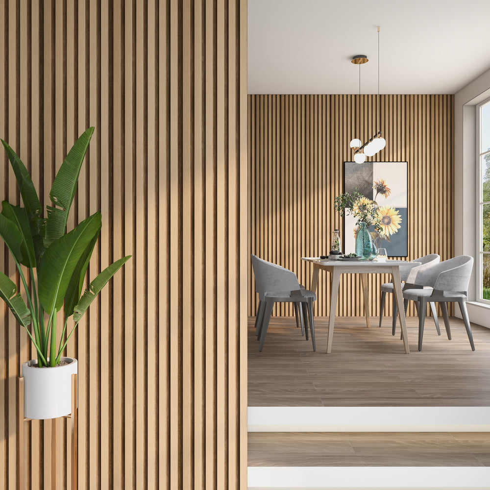 Wandpanelen Borger 3D set licht eikenkleurig 195x30 cm NEU.HOLZ