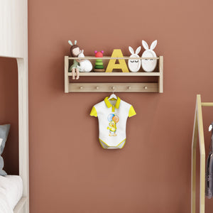 [en.casa] Wandkapstok Sundeved 20x50x9 cm houtkleurig