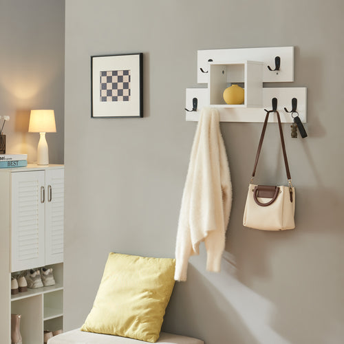 Wandgarderobe Vänd met opbergvak 32x60x14 cm Wit [en.casa] - premiumXL