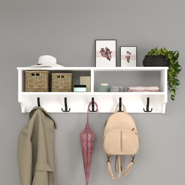 [en.casa] Wandkapstok Åstorp met 2 vakken 37x120x22 cm - 2 varianten