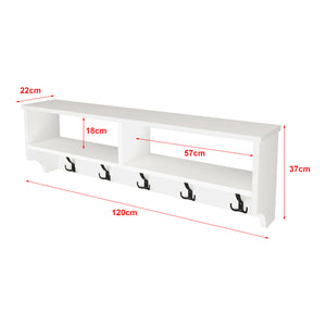 [en.casa] Wandkapstok Åstorp met 2 vakken 37x120x22 cm - 2 varianten