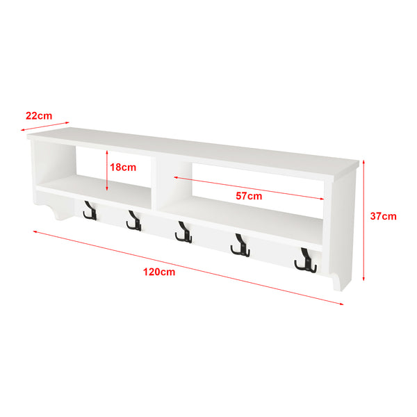 [en.casa] Wandkapstok Åstorp met 2 vakken 37x120x22 cm - 2 varianten