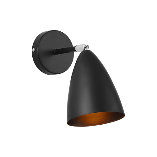 Wandlamp Dahlia verstelbaar metaal zwart 22xØ12 cm E14