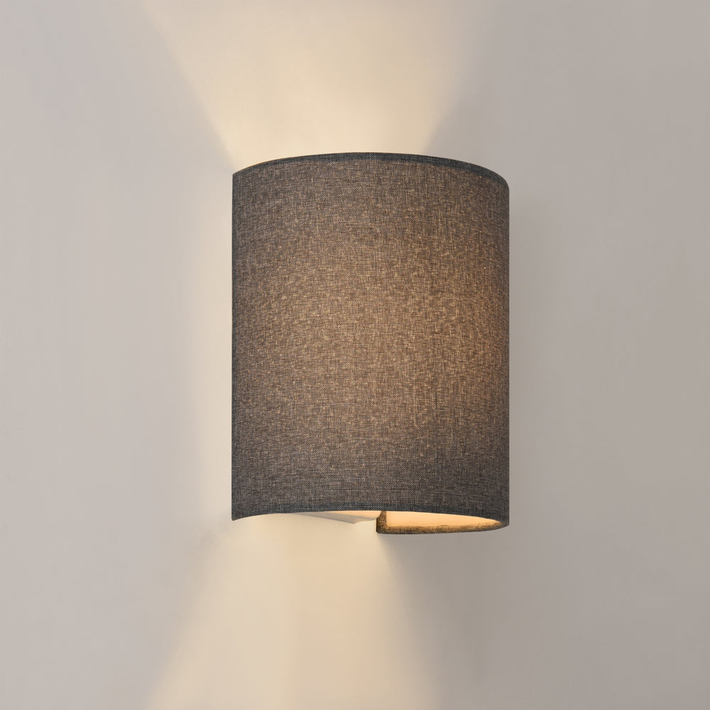 Wandlamp Brussel 1x E27 Halfrond 20 x 17,5 x 13 cm van linnen lux.pro - premiumXL