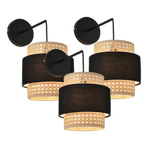 Wandlamp set van 1/2/3 Southampton 36x30x18 cm E14 zwart en beige lux.pro