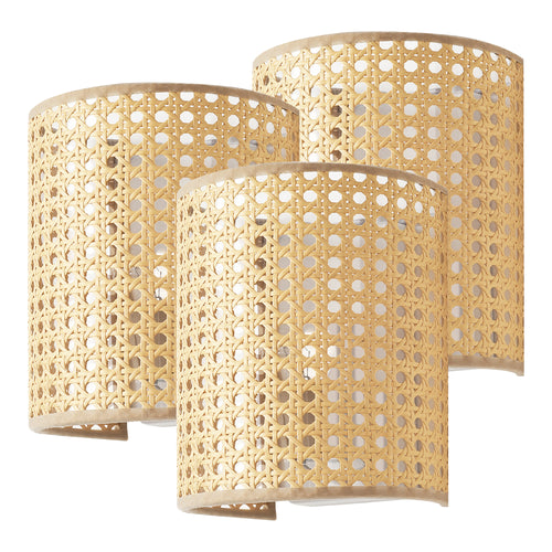 Wandlamp Ascot 20x16x12 cm E27 wit en rotan look lux.pro