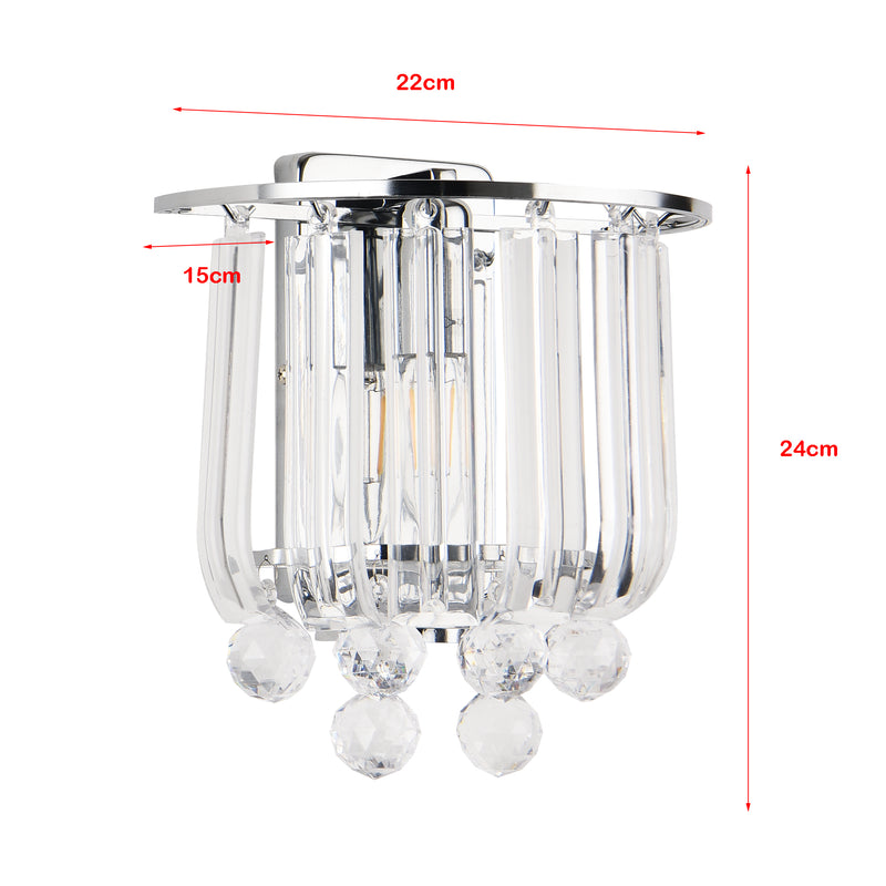 Maatschets Wandlamp Alnwick E14 chroomkleurig lux.pro
