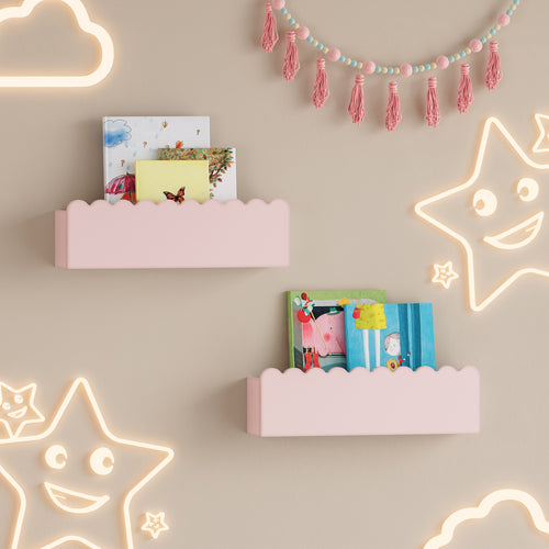 Kinder - Wandrek 2-delig Set Vestnes 40x10x10 cm Cotton Candy [en.casa] - premiumXL