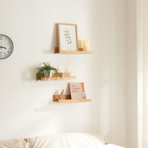 Wandplankenset Gildeskål 3-delig 40x13x7cm Bamboe [en.casa] - premiumXL