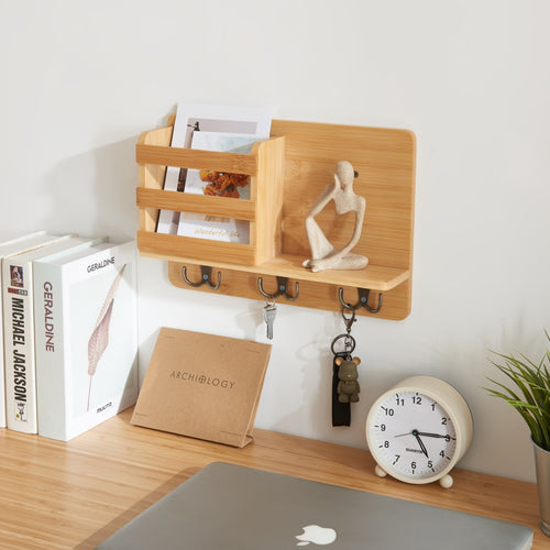 Wandrek Giske 33x8x22 cm Bamboe [en.casa] - premiumXL