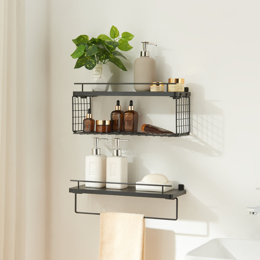 Wandrek Vik 2-delig Set Zwart [en.casa] - premiumXL