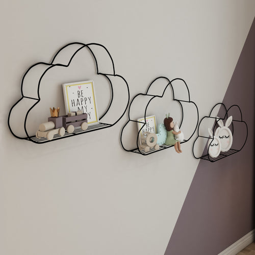 [en.casa] Wandrek Tønder metaal set van 3 zwart