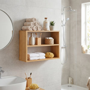 [en.casa] Wandrek keukenrek Gol 50x15x30 cm bamboe