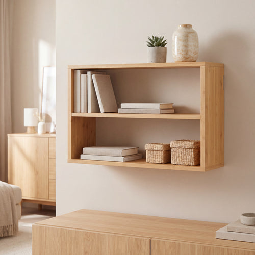 [en.casa] Wandrek keukenrek Gol 50x15x30 cm bamboe