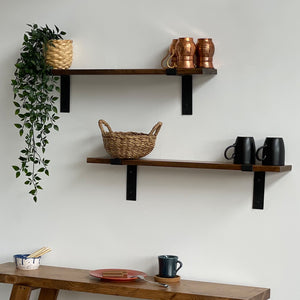 [en.casa] Wandplank set van 2 Løgstør 75x14x14 cm - 2 varianten