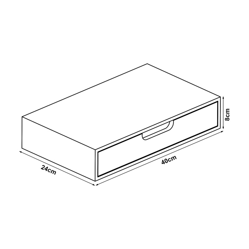 Maatschets Wandplank met lade Bokn bamboe 40x24x8 cm [en.casa]