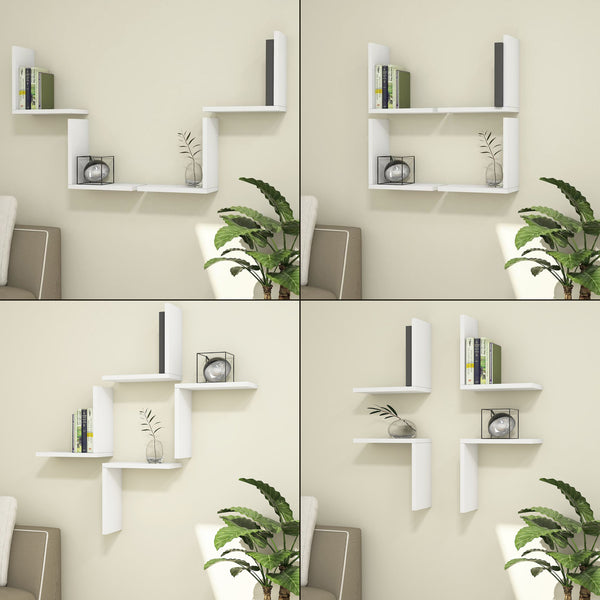 [en.casa] Wandplank set van 4 Broby - 3 varianten