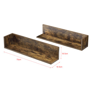 Wandplank Elverum set van 2 75x16,5x16,5 cm - 3 varianten