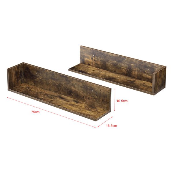 Wandplank Elverum set van 2 75x16,5x16,5 cm - 3 varianten